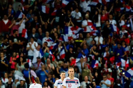 Caroline Graham Hansen of Norway looks dejected