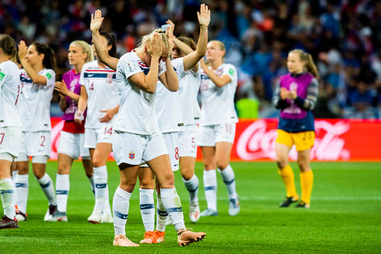 Maria Thorisdottir of Norway looks dejected