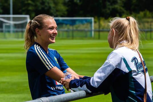 Magdalena Eriksson of Sweden with girlfriend Pernille Harder
