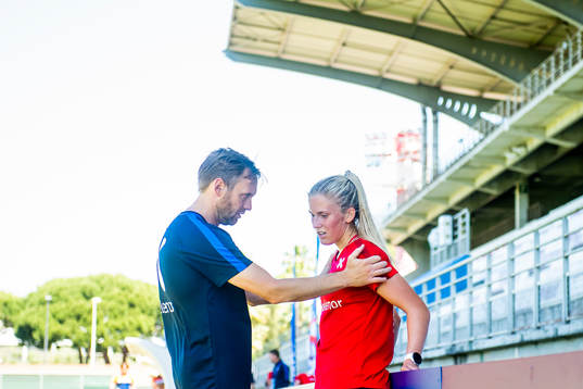 Martin Sjögren, head coach of Norway, and Emilie Nautnes