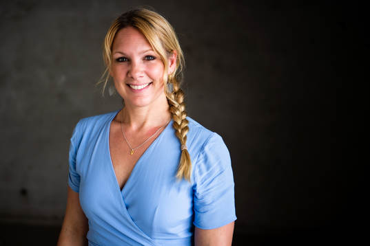 Anna Brolin of Swedish television network Tv4,  poses for a