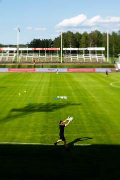 Västerås spelare värmer upp