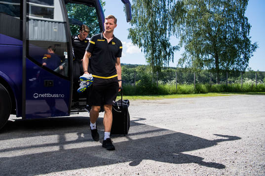 Mattias Andersson, assistant coach of Start, arrives