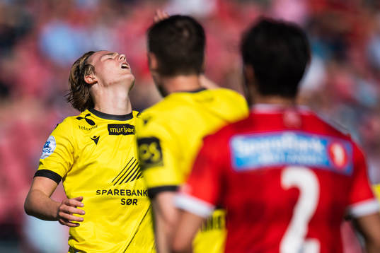 Tobias Christensen of Start looks dejected