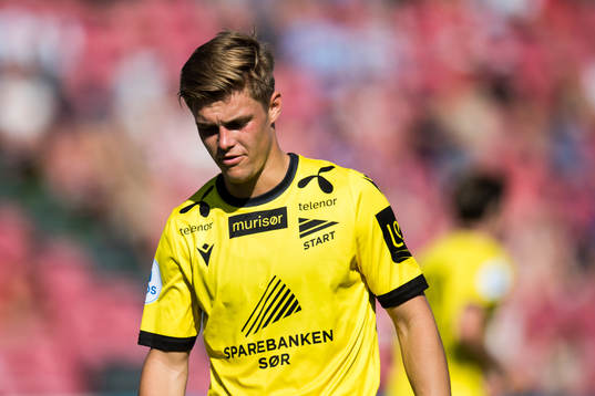 Mathias Idsøe Bringaker of Start looks dejected