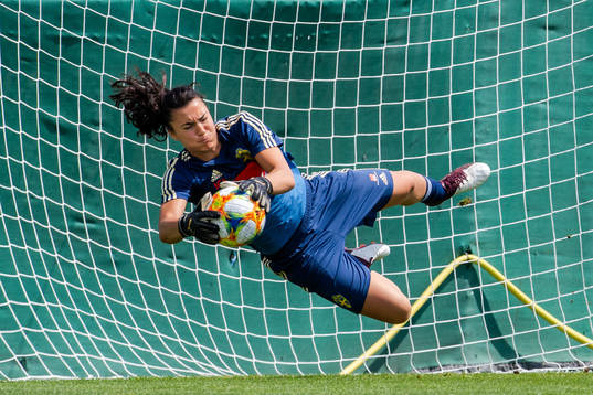 Goalkeeper Zecira Musovic of Sweden