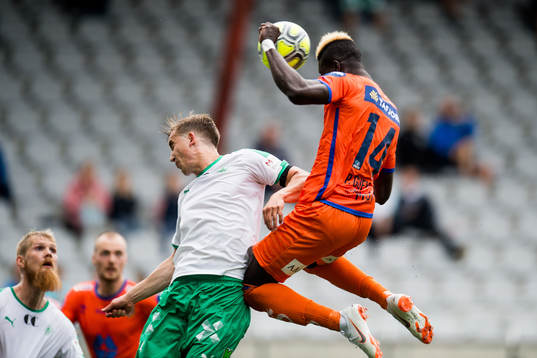 Pape Habib Gueye of Aalesund scores the 1-2 goal