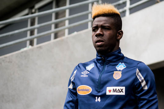 Pape Habib Gueye of Aalesund enters the pitch