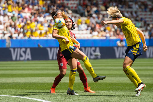 Kosovare Asllani and Linda Sembrant of Sweden