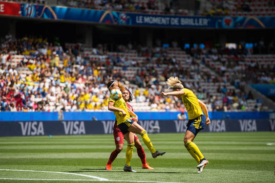 Kosovare Asllani and Linda Sembrant of Sweden