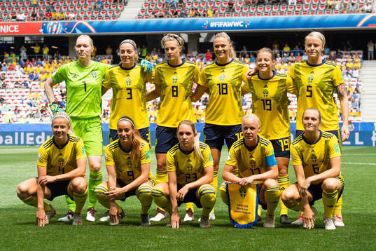 From the top left goalkeeper Hedvig Lindahl, Linda