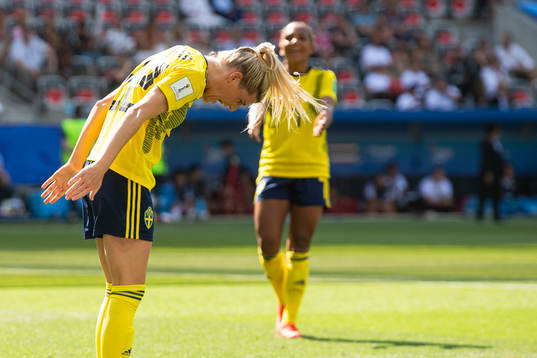 Olivia Schough of Sweden reacts