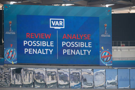 A screen shows information