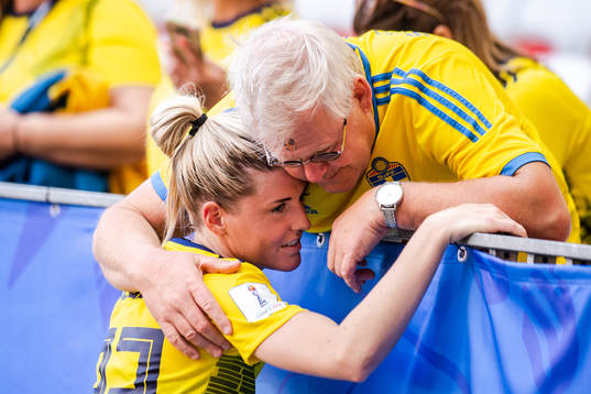 Olivia Schough of Sweden with her father Bertil