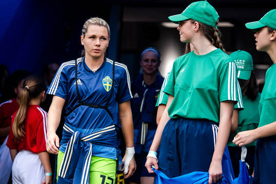 Goalkeeper Jennifer Falk of Sweden