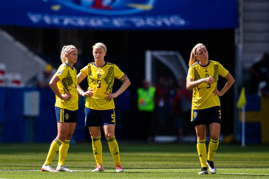 Hanna Glas , Nilla Fischer and Linda Sembrant of Sweden