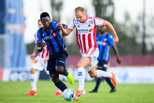 Luc Kassi of Stabæk and Lasse Nilsen of Tromsø