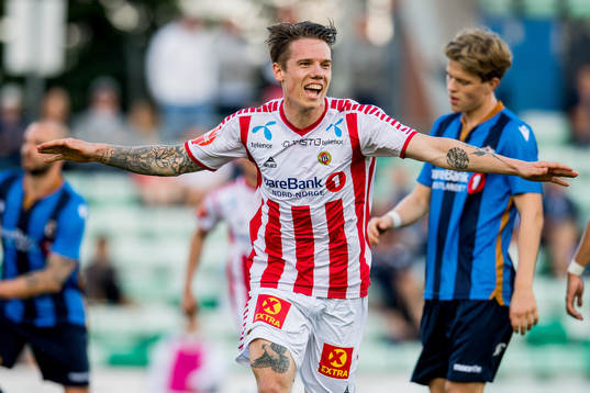 Robert Taylor of Tromsø celebrates