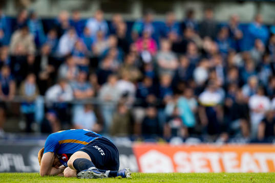 Madis Vihmann of Stabæk with an injury