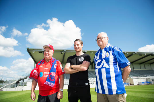 Johan "Sheriffen" Persson flankeras av Bosse Nilsson och PG