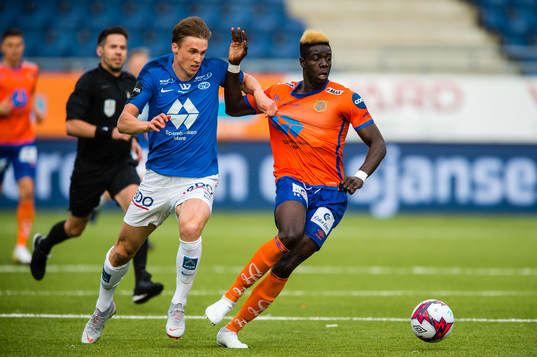 Fredrik Vangstad Sjølstad of Molde and Pape Habib Gueye of