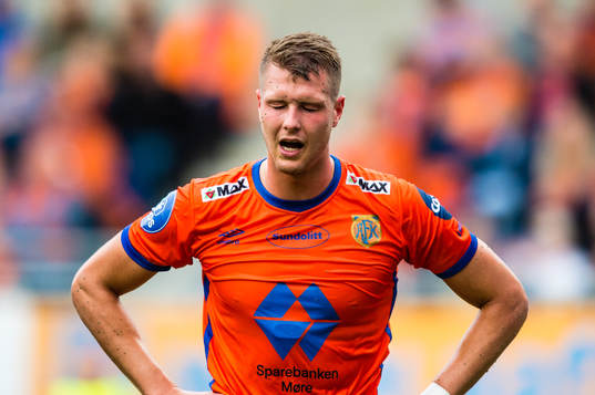 Holmbert Aron Briem Fridjonsson of Aalesund in pain