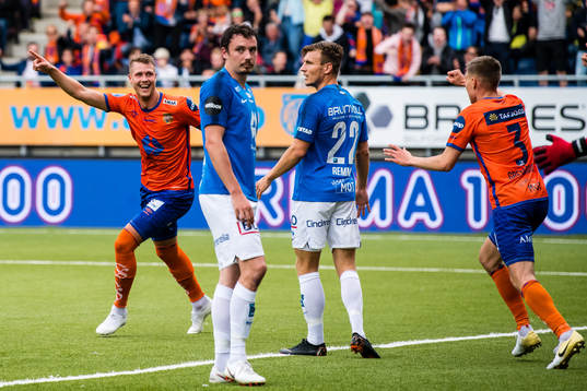 Holmbert Aron Briem Fridjonsson of Aalesund celebrates