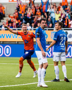 Holmbert Aron Briem Fridjonsson of Aalesund celebrates