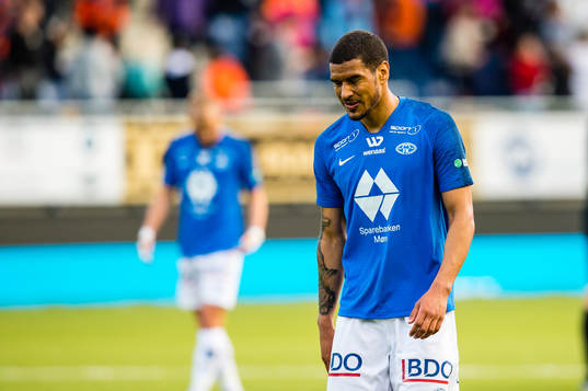 Ohikhuaeme Anthony Omoijuanfo of Molde looks dejected