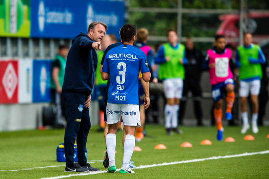 Erling Moe, head coach of Molde,  and Christopher Rasmus