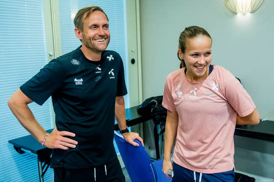 Martin Sjögren, head coach of Norway, and Guro Reiten of
