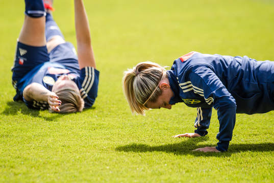 Nilla Fischer and Linda Sembrant of Sweden