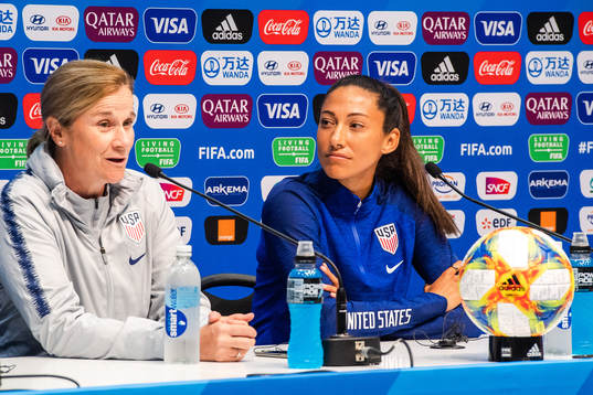 Jillian Ellis, Head coach and Christen Press of USA