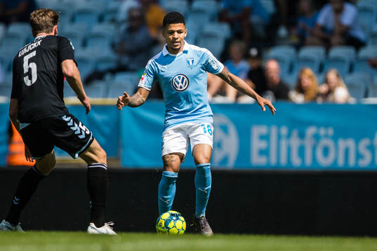 Sönderjyskes Kees Luijckx och Malmö FFs Romain Gall