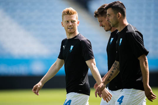 Malmö FFs Anders Christiansen, Markus Rosenberg och
