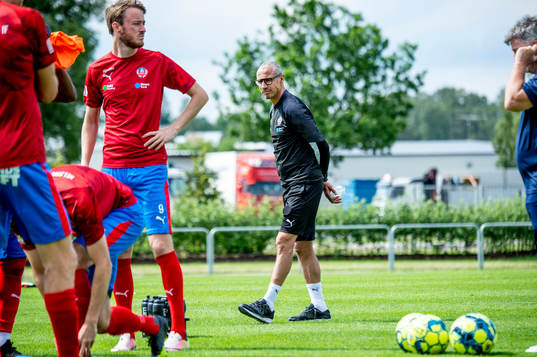 Helsingborgs tränare Henrik Larsson innan träningsmatchen