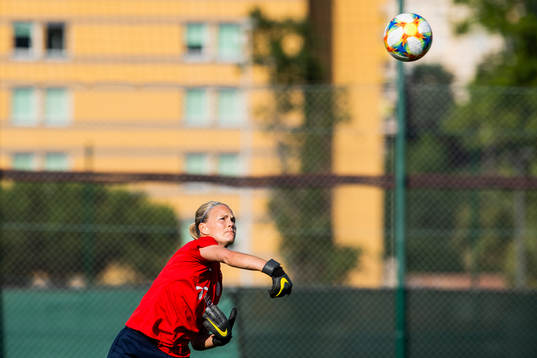 Goalkeeper Ingrid Hjelmseth of Norway