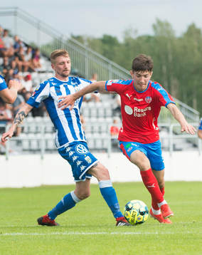 Helsingborgs Armin Gigovic i träningsmatchen mellan