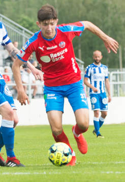 Helsingborgs Armin Gigovic i träningsmatchen mellan
