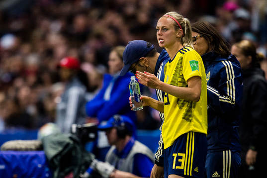 Amanda Ilestedt of Sweden in pain