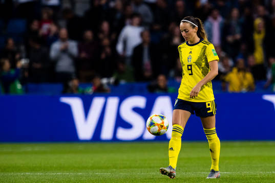 Kosovare Asllani of Sweden looks dejected