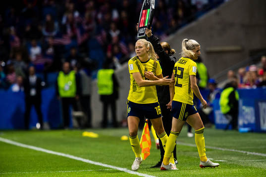 Fridolina Rolfö and Olivia Schough of Sweden