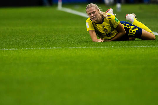 Fridolina Rolfö of Sweden in pain
