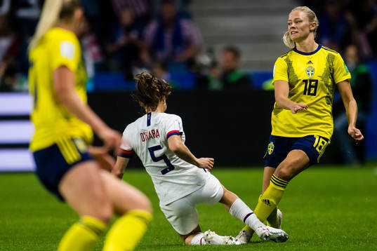 Kelley O'Hara Kelley O'Hara and Fridolina Rolfö of Sweden