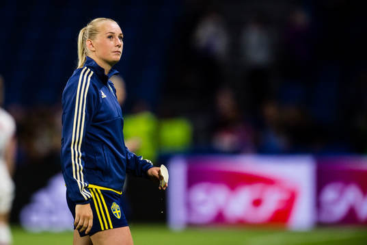 Stina Blackstenius of Sweden looks dejected