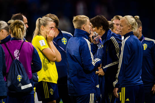 Fridolina Rolfö of Sweden looks dejected