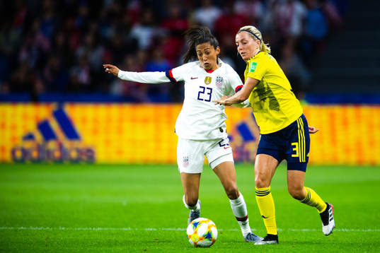 Christen Press of USA and Linda Sembrant of Sweden