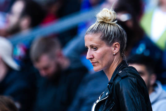 Anja Mittag in the stands