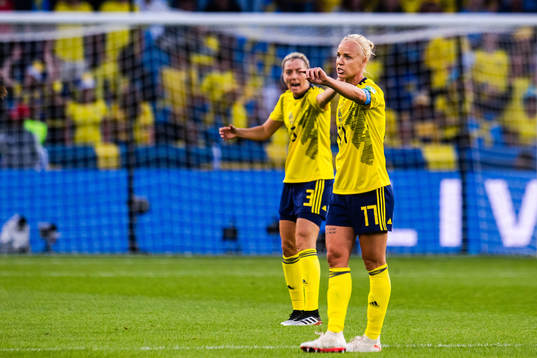 Linda Sembrant and Caroline Seger of Sweden