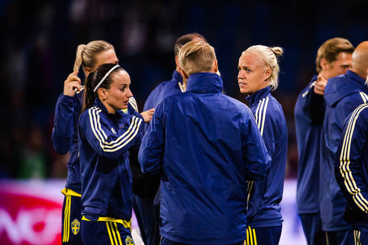 Kosovare Asllani , Nilla Fischer and Caroline Seger of